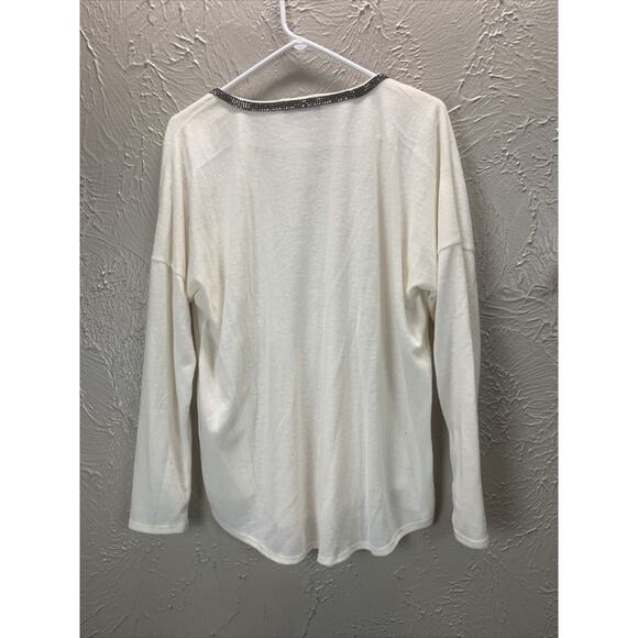 JLO Embellished Pullover Knit Top Womens Size XL Jennifer Lopez Stretch Soft - Picture 2 of 4